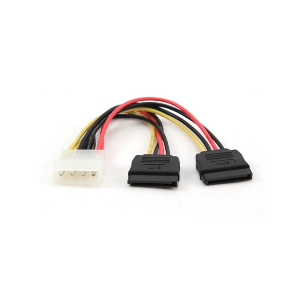 Gembird Molex Power 4pin -> 2db SATA Power M/F tápkábel 0.3m