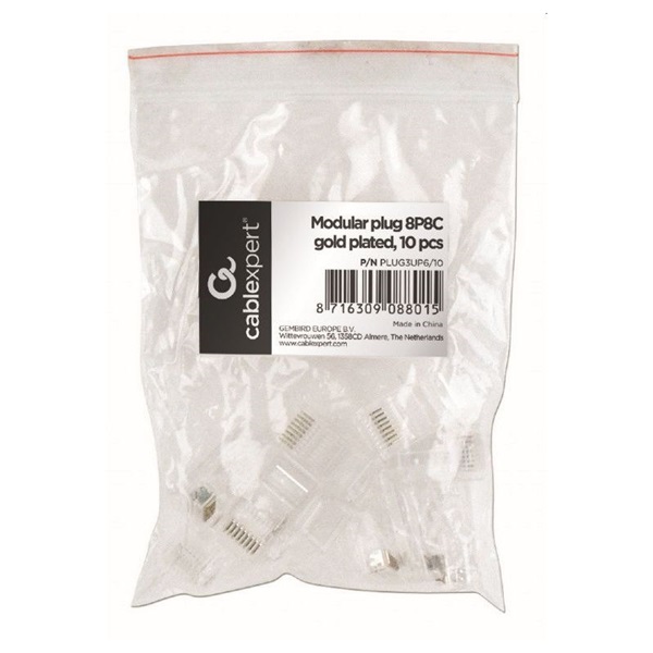 Gembird 10db/csomag RJ45 UTP csatlakozó dugó
