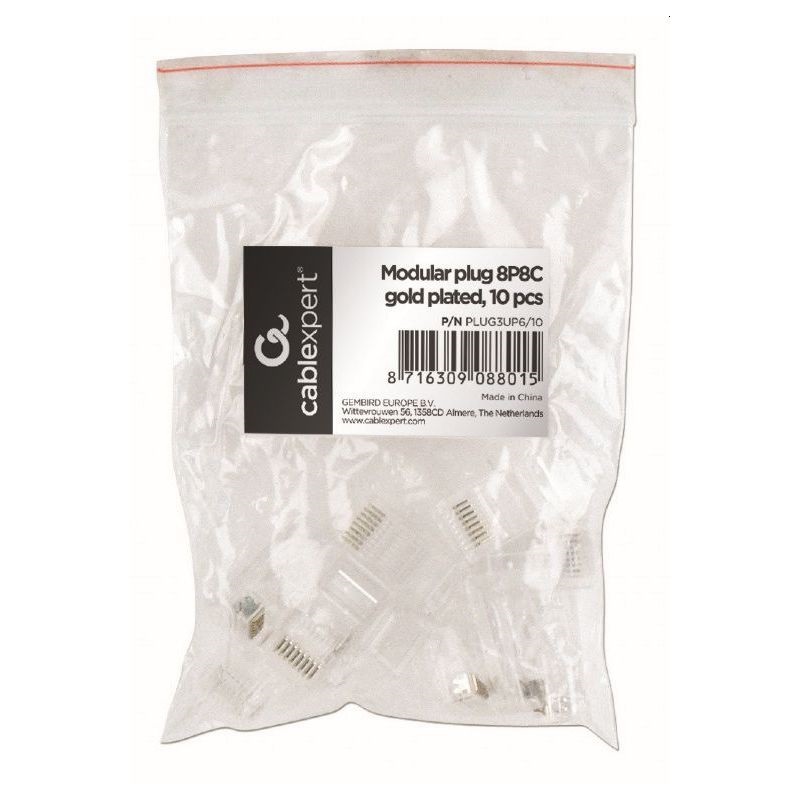 Gembird 10db/csomag RJ45 UTP csatlakozó dugó