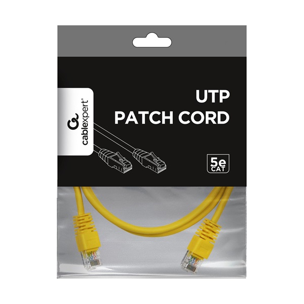 Gembird PP12-1M/Y 1m RJ45 CAT5e UTP M/M sárga kábel