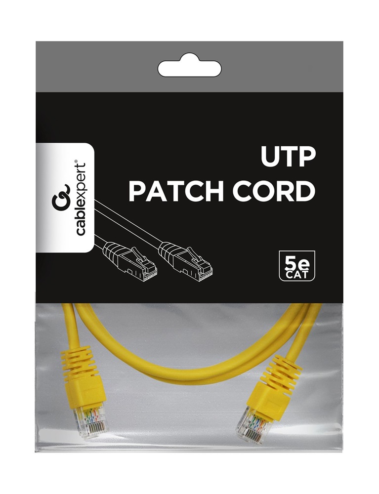 Gembird PP12-1M/Y 1m RJ45 CAT5e UTP M/M sárga kábel