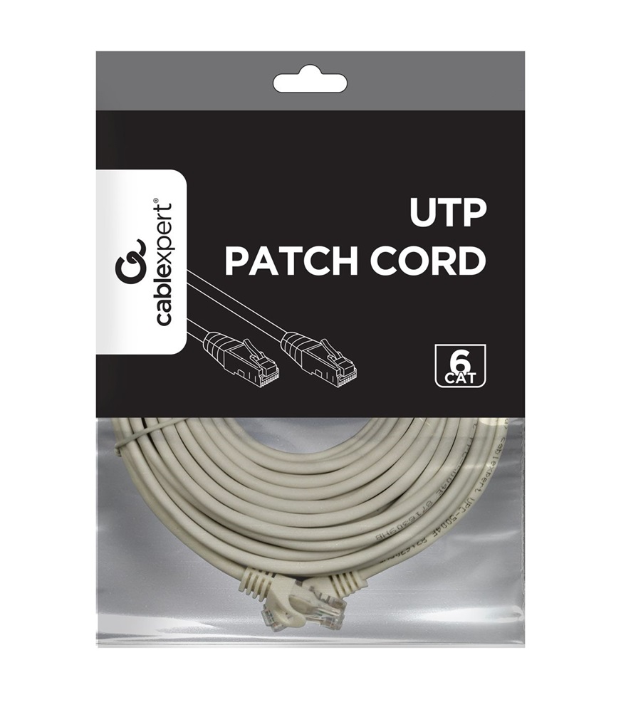 Gembird PP6U-15M 15m UTP Cat6 szürke patch kábel