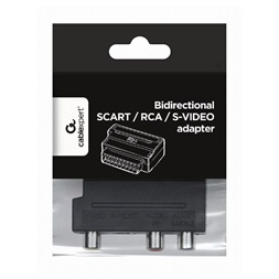 Gembird Scart -> 3db RCA S-Video M/F adapter fekete