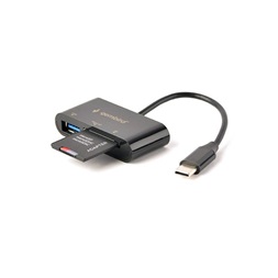 Gembird USB-C SD/microSD kártyaolvasó fekete