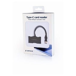 Gembird USB-C SD/microSD kártyaolvasó fekete