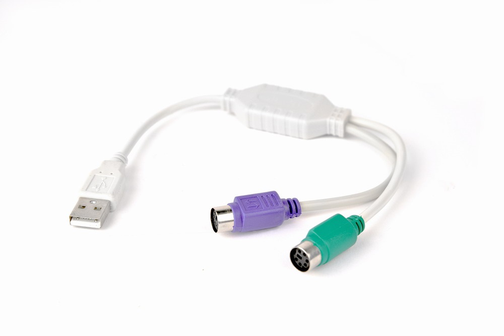 Gembird USB / 2 portos PS/2 konverter USB A csatlakozó/2 x MDIN 6F 50cm kábel