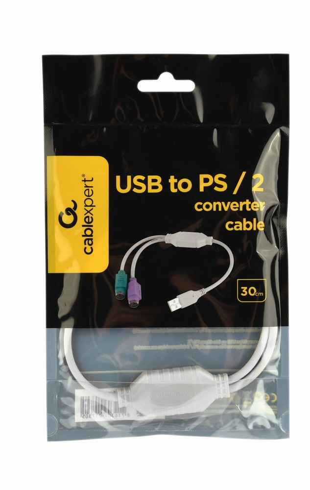 Gembird USB / 2 portos PS/2 konverter USB A csatlakozó/2 x MDIN 6F 50cm kábel