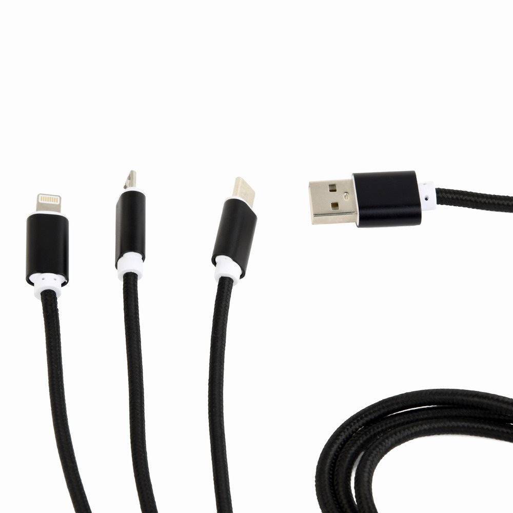 Gembird USB charging combo 3-in-1 cable, black, 1m