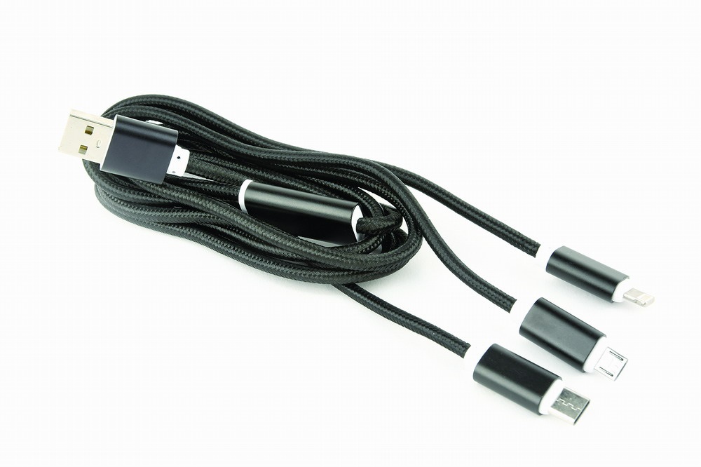 Gembird USB charging combo 3-in-1 cable, black, 1m