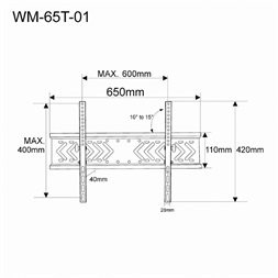 Gembird WM-65T-01 32"-65" TV fali tartó fekete