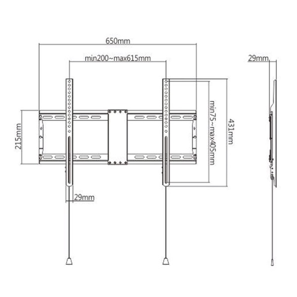 Gembird WM-80F-01 37"-80" fekete fali monitor/TV konzol