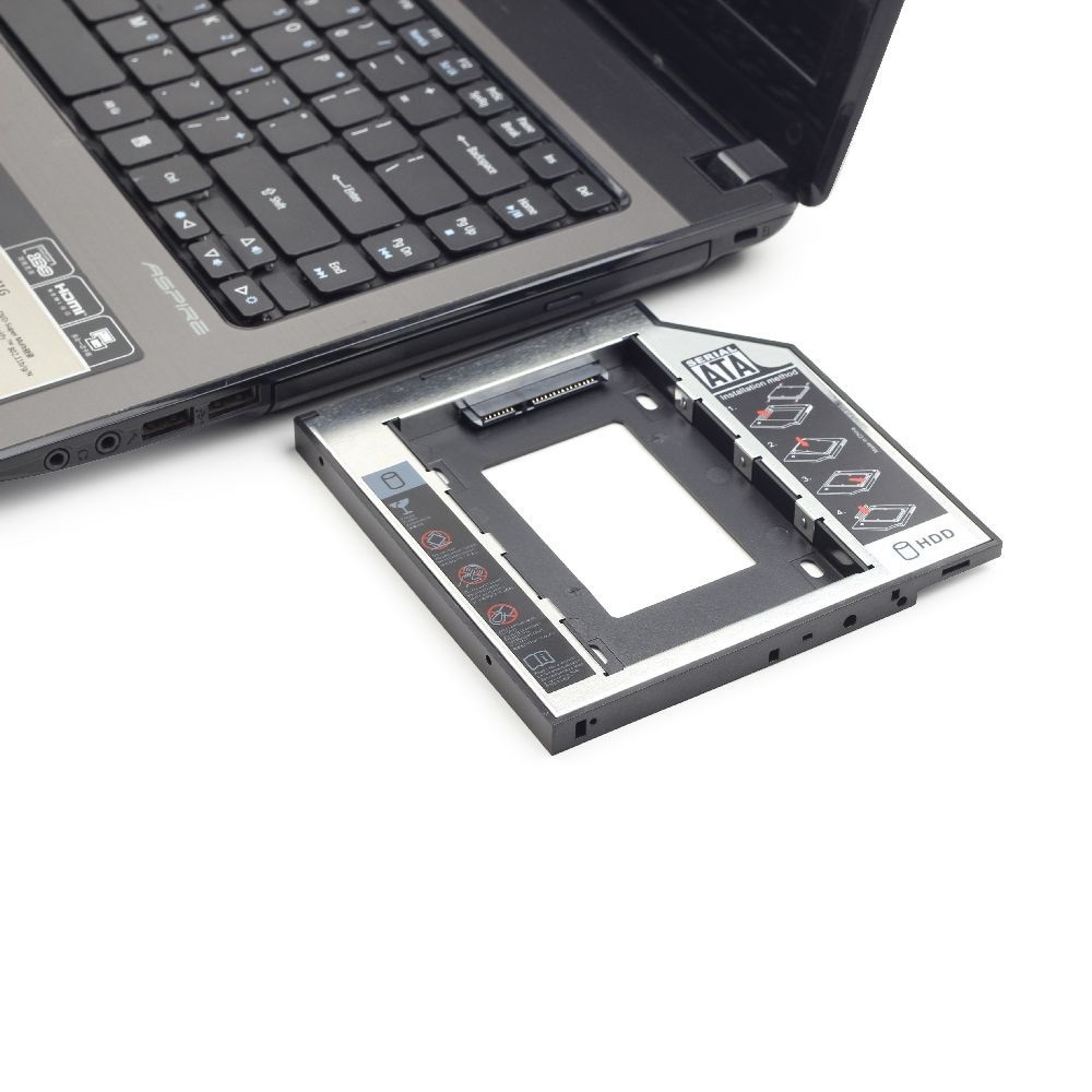 Gembird notebook 12mm ODD optikai meghajtó helyére HDD, SSD beépítő keret