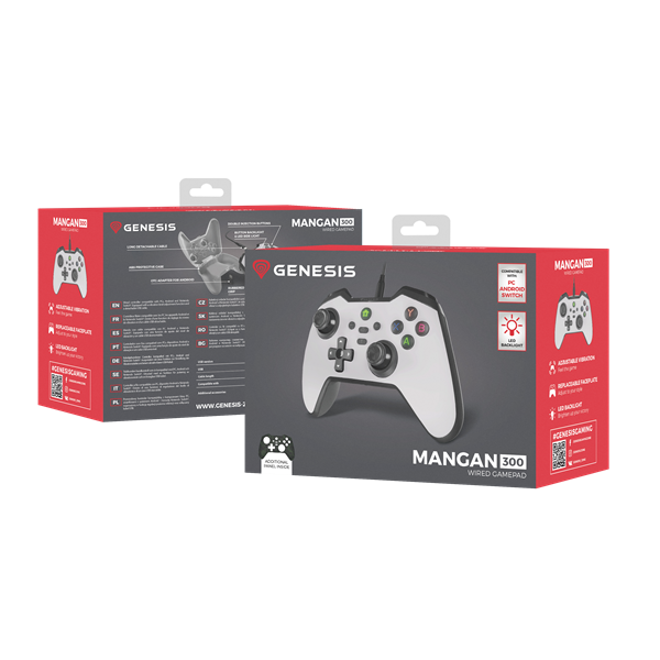Genesis NJG-2104 Mangan 300 PC/Nintendo Switch/PS4/PS5/Mobil/Xbox One/Xbox Series fehér kontroller