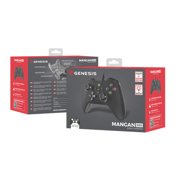 Genesis NJG-2103 Mangan 300 PC/Nintendo Switch/PS4/PS5/Mobil/Xbox One/Xbox Series fekete kontroller