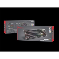 Genesis NKG-0945 Thor 300 TKL mechanikus gaming billentyűzet, US, zöld világítással, Blue switch