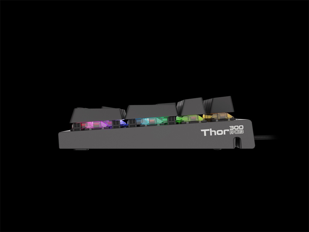 Genesis NKG-0945 Thor 300 TKL mechanikus gaming billentyűzet, US, zöld világítással, Blue switch