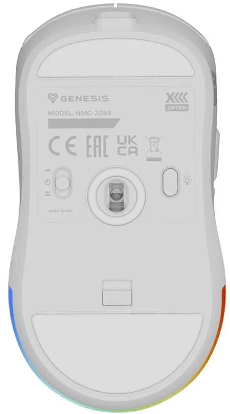 Genesis NMG-1843 Zircon X Vezeték nélküli gamer egér Jubileumi kiadás 19000DPI, fehér