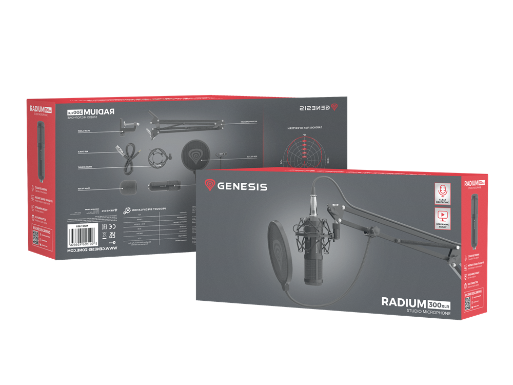 Genesis NGM-1695 Radium 300 XLR fekete stúdió mikrofon