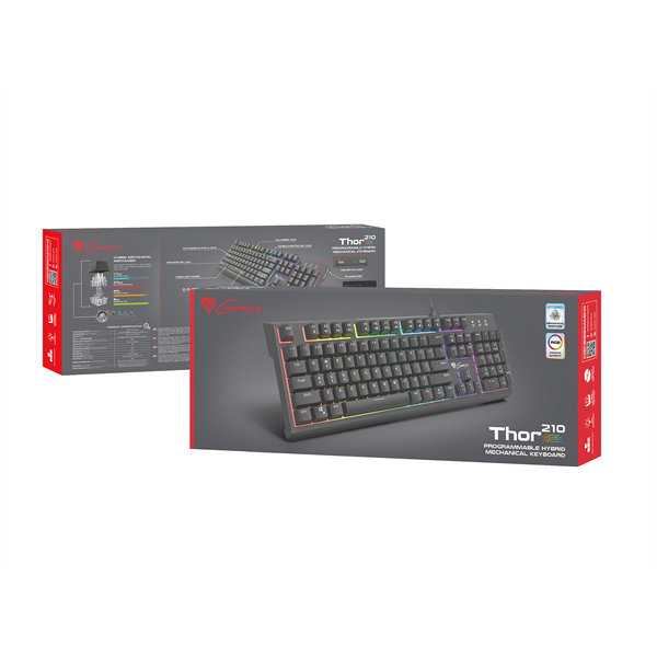 Genesis NKG-1645 Thor 210 RGB Gamer billentyuzet, US kiosztás