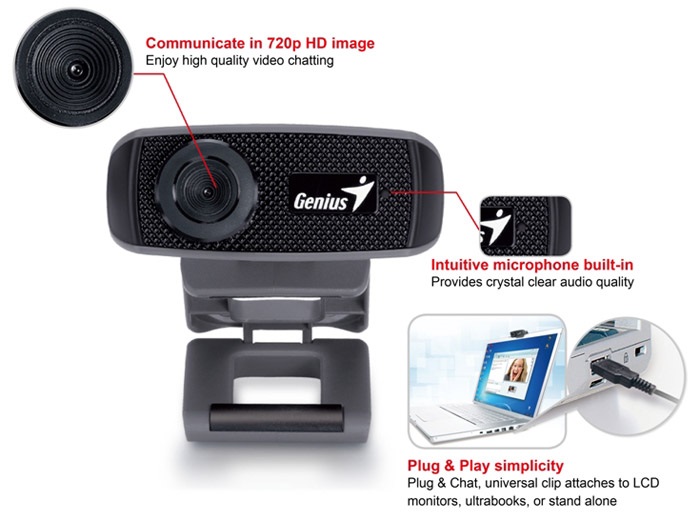 Genius Facecam 1000X  fekete webkamera