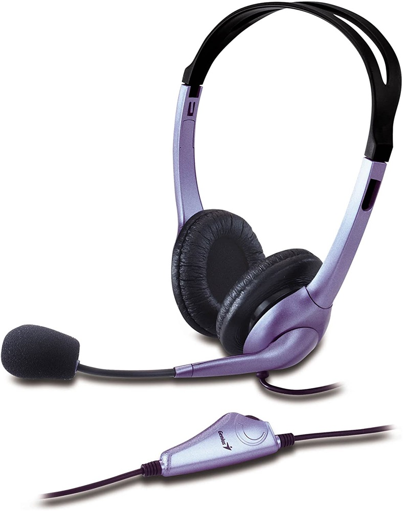 Genius HS-04S dual-jack mikrofonos PC fekete headset
