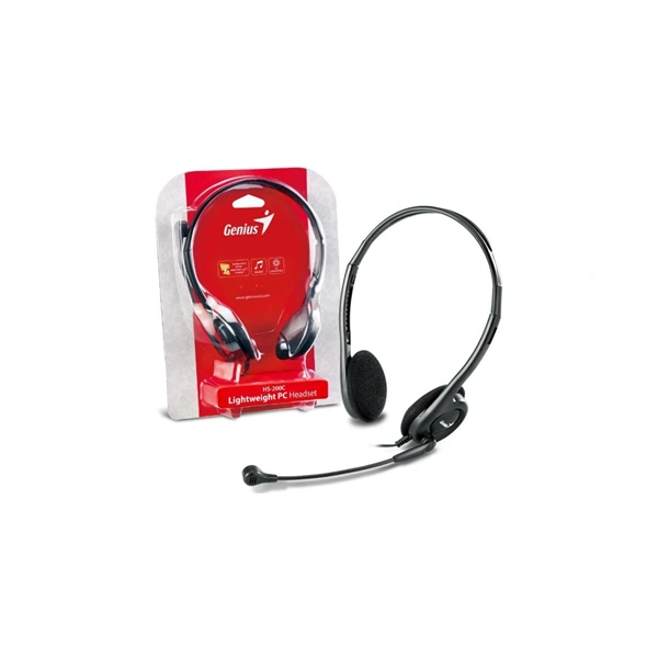 Genius HS-200C dual jack fekete headset