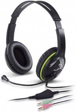 Genius HS-400A dual jack mikrofonos PC zöld headset