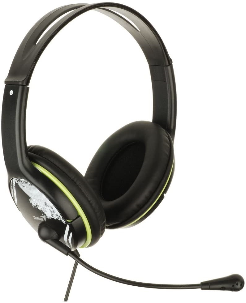 Genius HS-400A dual jack mikrofonos PC zöld headset