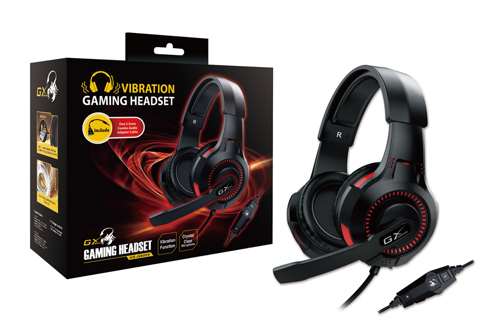 Genius HS-G600V jack gamer mikrofonos fekete headset