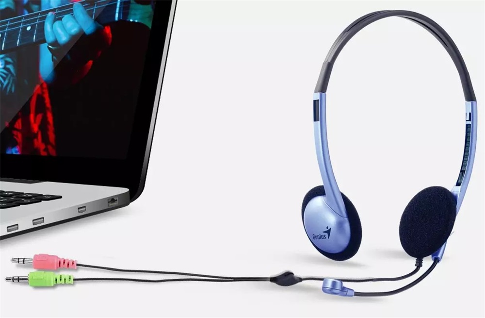 Genius HS-02B PC vezetékes kék headset