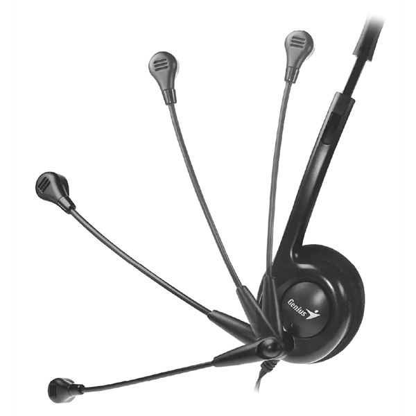 Genius HS-200C dual jack fekete headset + single jack átalakító