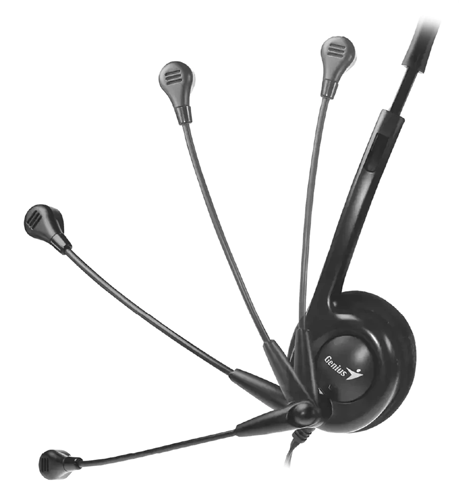 Genius HS-200C dual jack fekete headset + single jack átalakító