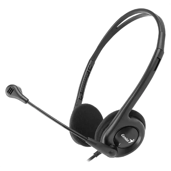 Genius HS-200C dual jack fekete headset + single jack átalakító