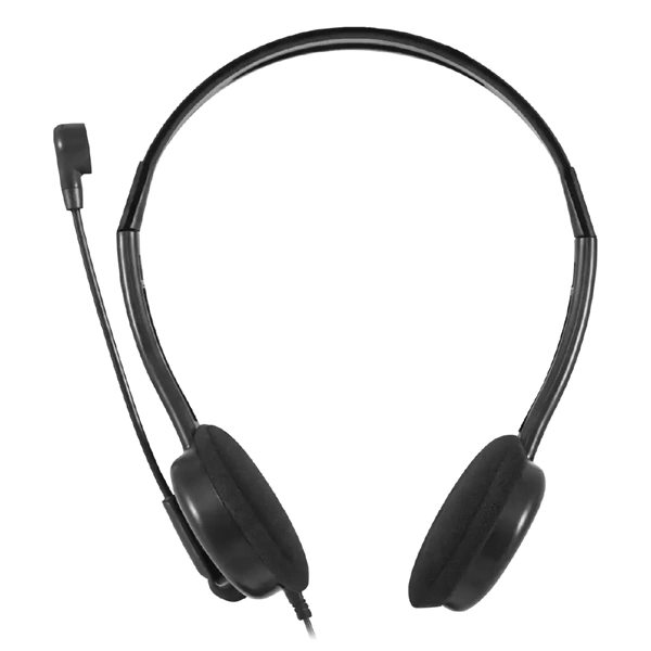 Genius HS-200C dual jack fekete headset + single jack átalakító