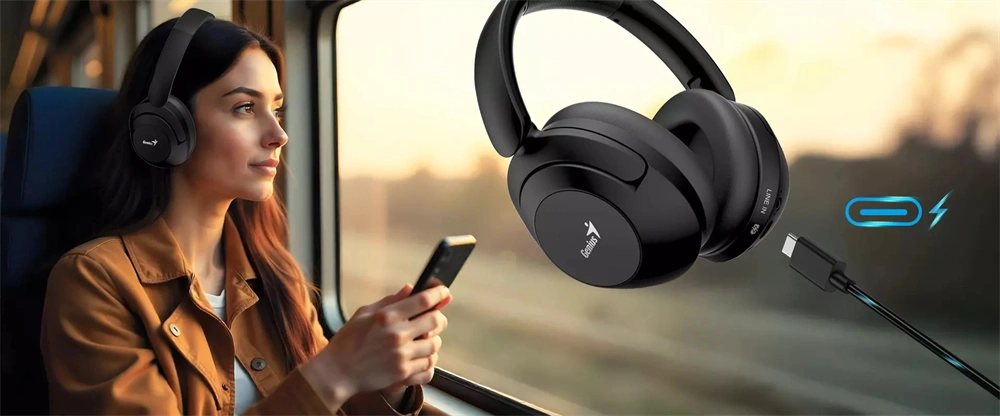 Genius HS-810BT fekete Bluetooth fejhallgató