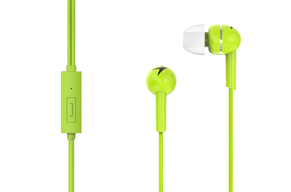 Genius HS-M300 mikrofonos zöld fülhallgató