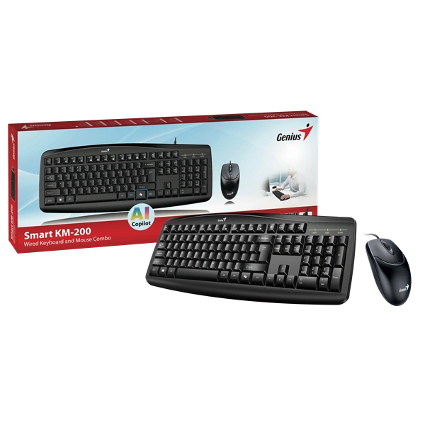Genius KM-200 SMART HUN fekete multimédiás billentyűzet + egér