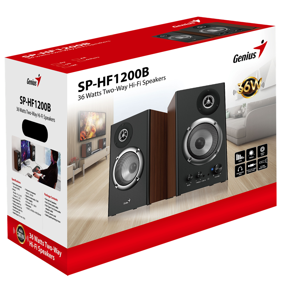 Genius SP-HF1200B 2.0 36W fa hangszóró