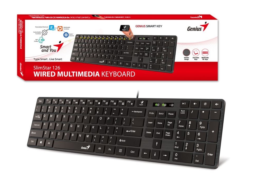 Genius SlimStar 126 HUN USB fekete billentyűzet
