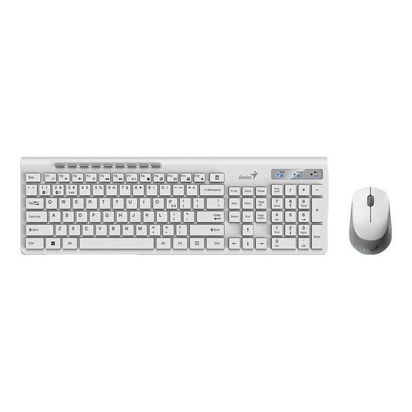 Genius SlimStar 8230 Magyar vezeték nélküli fehér BT + 2.4G szett Copilot billentyűzettel és csendes egérrel (Újszerű)