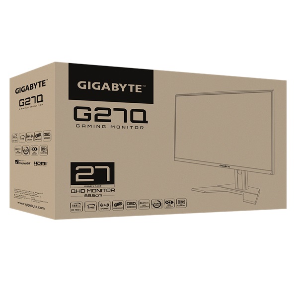 Gigabyte 27" G27Q QHD IPS 144Hz HDMI/DP gamer monitor