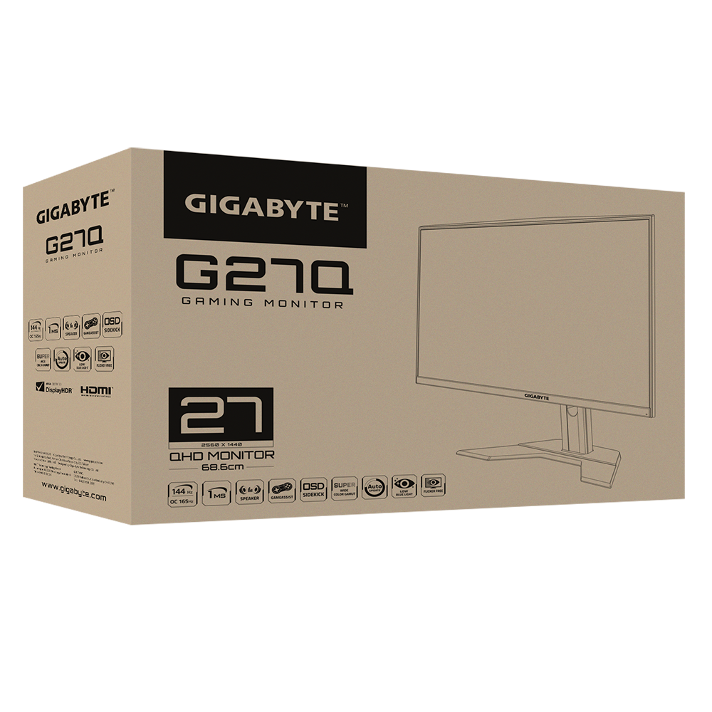 Gigabyte 27" G27Q QHD IPS 144Hz HDMI/DP gamer monitor