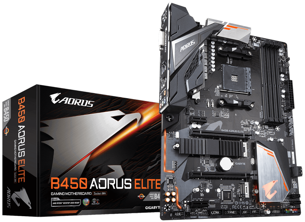 Gigabyte B450-AORUS-ELITE AMD B450 SocketAM4 ATX alaplap