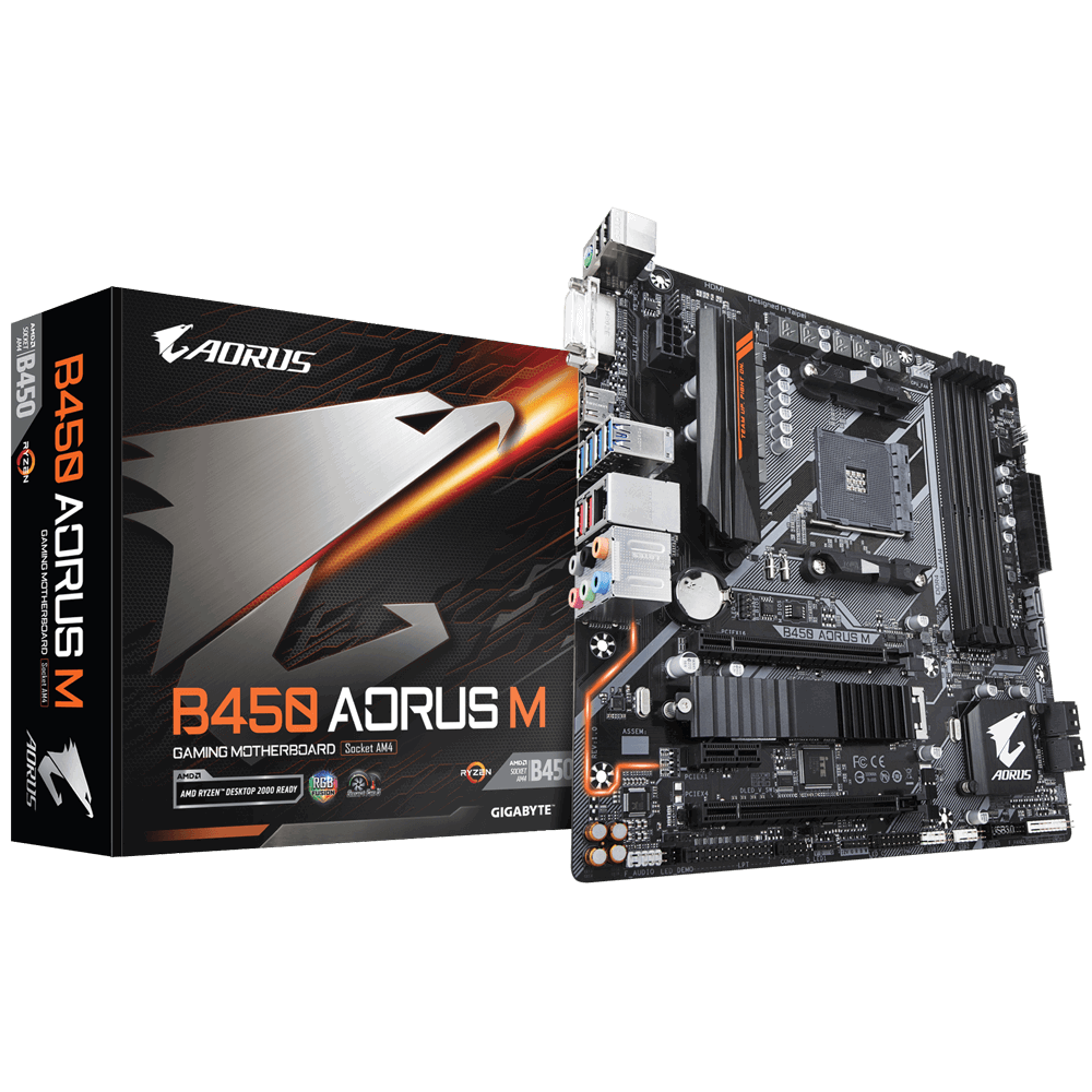 Gigabyte B450-AORUS-M AMD B450 SocketAM4 mATX alaplap