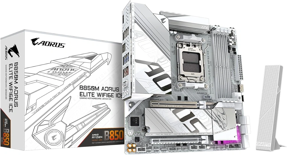 Gigabyte B850M AORUS ELITE ICE Wi-Fi AMD B850 AM5 ATX alaplap