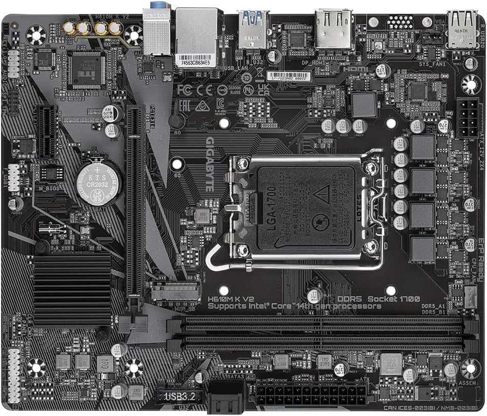 Gigabyte H610M K V2 Intel H610 LGA1700 mATX alaplap