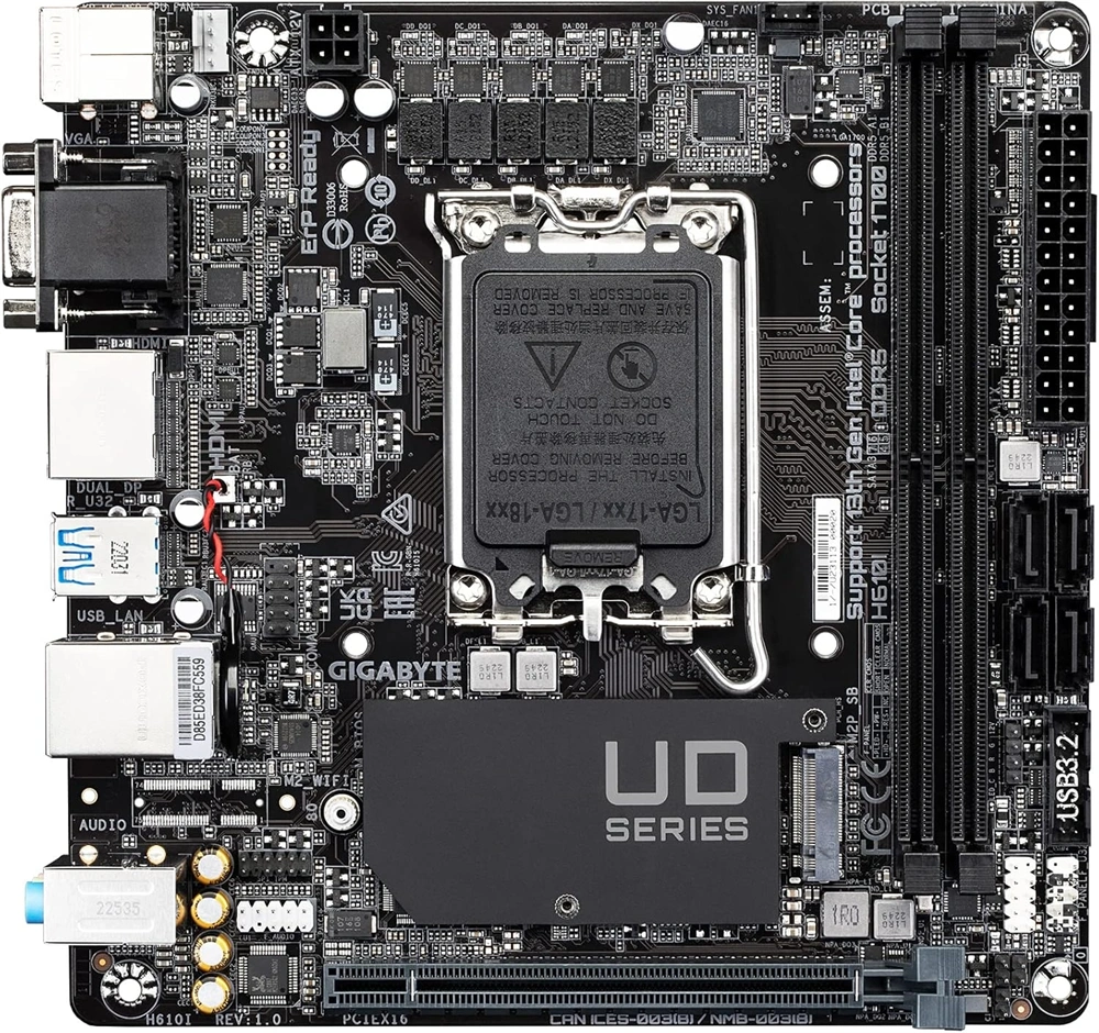 Gigabyte Intel H610I LGA1700 Mini-ITX alaplap