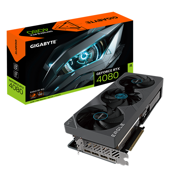 Gigabyte Videókártya - nVidia RTX 4080 EAGLE OC (16384MB, GDDR6X, 256bit, 2520/22400Mhz, 1xHDMI, 3xDP)