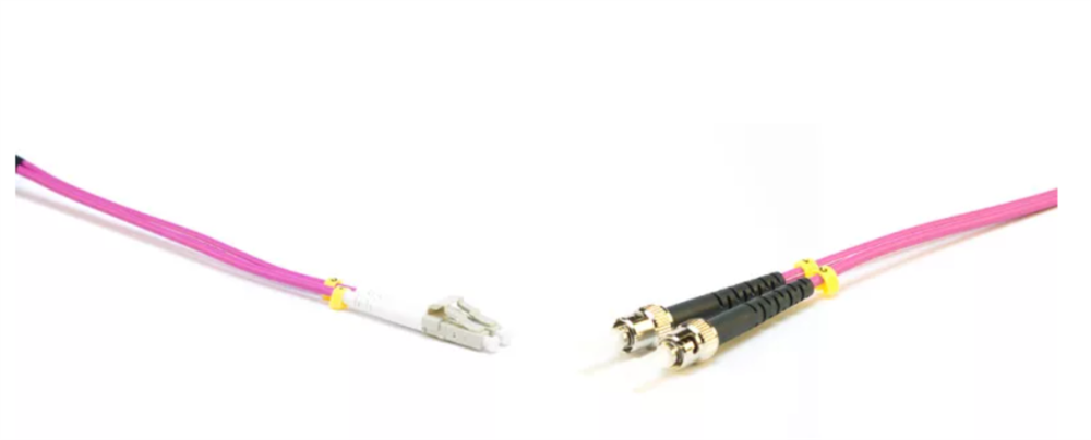 Gigalight Duplex optikai patch kábel 2xST/UPC + 2xLC/UPC csatlakozóval, 50/125 OM4 LSZH, 0,5 m