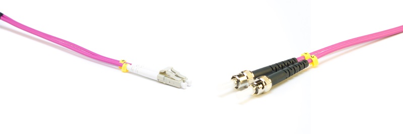 Gigalight Duplex optikai patch kábel 2xST/UPC + 2xLC/UPC csatlakozóval, 50/125 OM4 LSZH, 1 m